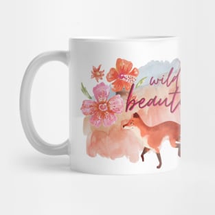 Wild Beauty Watercolour Fox and Flowers Mug